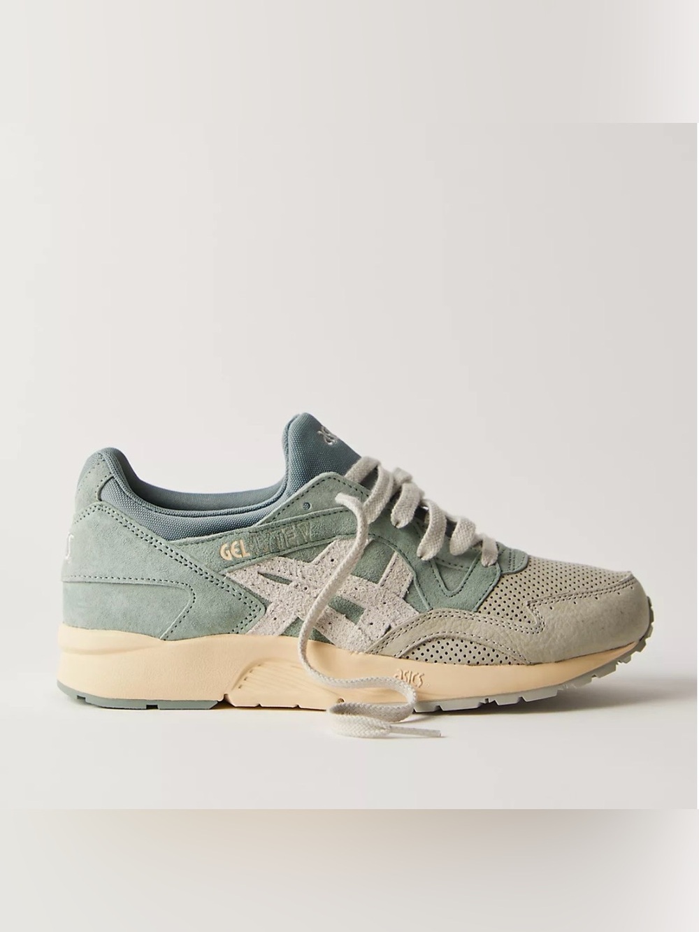 ASICS Women's Gel-Lyte V Suede Sneaker in Sage Green and Cream